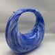 Acrylic Evening Clutch Purse Top-handle Moon Hobo Bag, Elegant Marble Handbag Blue Acrylic Evening Clutch Purse Top-handle Moon Hobo Bag, Elegant Marble Handbag Blue