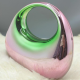 Acrylic Evening Clutch Top Handle Moon Hobo Bag, Glossy Metallic Tote Bag Pink gradient green Acrylic Evening Clutch Top Handle Moon Hobo Bag, Glossy Metallic Tote Bag Pink gradient green