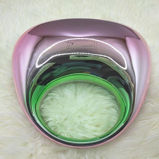 Acrylic Evening Clutch Top Handle Moon Hobo Bag, Glossy Metallic Tote Bag Pink gradient green Acrylic Evening Clutch Top Handle Moon Hobo Bag, Glossy Metallic Tote Bag Pink gradient green