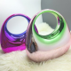 Acrylic Evening Clutch Top Handle Moon Hobo Bag, Glossy Metallic Tote Bag Pink gradient green Acrylic Evening Clutch Top Handle Moon Hobo Bag, Glossy Metallic Tote Bag Pink gradient green