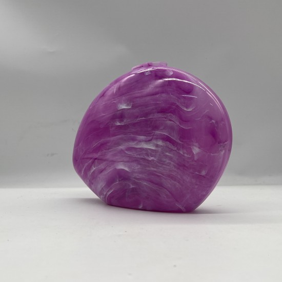 Acrylic Evening Clutch Purse Hobo Bag, Elegant Marble Handbag Purple Acrylic Evening Clutch Purse Hobo Bag, Elegant Marble Handbag Purple