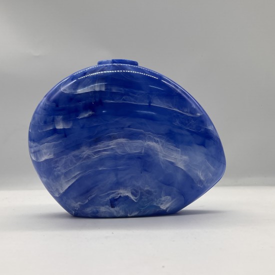 Acrylic Evening Clutch Purse Hobo Bag, Elegant Marble Handbag Blue Acrylic Evening Clutch Purse Hobo Bag, Elegant Marble Handbag Blue