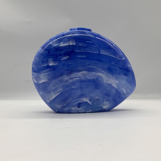 Acrylic Evening Clutch Purse Hobo Bag, Elegant Marble Handbag Blue Acrylic Evening Clutch Purse Hobo Bag, Elegant Marble Handbag Blue