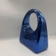 Acrylic Evening Clutch Purse Glossy Box Bag, Handbag Blue