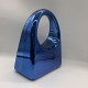 Acrylic Evening Clutch Purse Glossy Box Bag, Handbag Blue