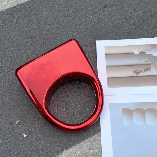 Acrylic Evening Clutch Purse Glossy Box Bag, Handbag Red Acrylic Evening Clutch Purse Glossy Box Bag, Handbag Red
