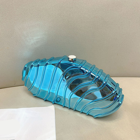 Acrylic Clutch Hobo Bag, Trendy motorcycle Bag Blue Acrylic Clutch Hobo Bag, Trendy motorcycle Bag Blue