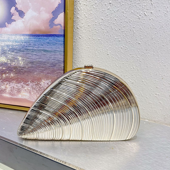 Acrylic Clutch Hobo Bag, Shell Bag Silver Acrylic Clutch Hobo Bag, Shell Bag Silver