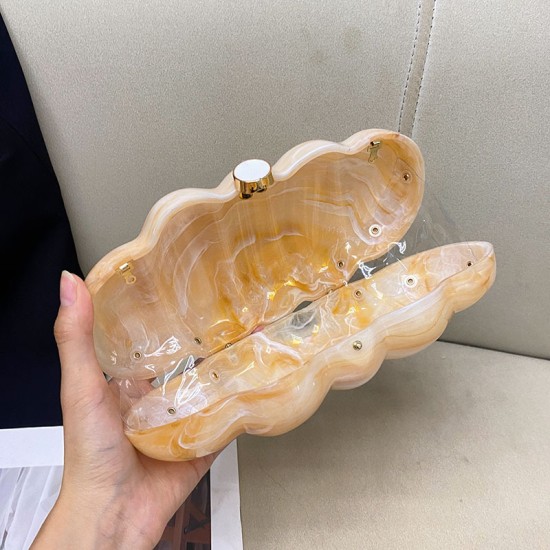 Acrylic Evening Clutch Hobo Bag, Elegant Marble Bag Light Yellow Acrylic Evening Clutch Hobo Bag, Elegant Marble Bag Light Yellow