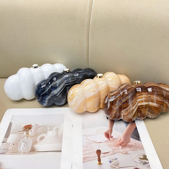 Acrylic Evening Clutch Hobo Bag, Elegant Marble Bag Light Yellow Acrylic Evening Clutch Hobo Bag, Elegant Marble Bag Light Yellow