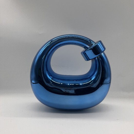 Acrylic Evening Clutch Purse Top-handle Moon Hobo Bag, Pillow Handbag Blue Acrylic Evening Clutch Purse Top-handle Moon Hobo Bag, Pillow Handbag Blue