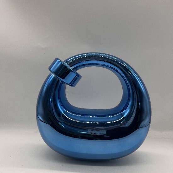 Acrylic Evening Clutch Purse Top-handle Moon Hobo Bag, Pillow Handbag Blue Acrylic Evening Clutch Purse Top-handle Moon Hobo Bag, Pillow Handbag Blue