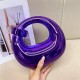 Acrylic Evening Clutch Purse Top-handle Moon Hobo Bag, Pillow Handbag Purple Acrylic Evening Clutch Purse Top-handle Moon Hobo Bag, Pillow Handbag Purple