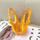 Acrylic Evening Clutch Purse Top-handle Moon Hobo Bag, Pillow Handbag Orange Acrylic Evening Clutch Purse Top-handle Moon Hobo Bag, Pillow Handbag Orange