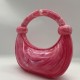 Acrylic Evening Clutch Purse Top-handle Moon Hobo Bag, Pillow Handbag Rose Red Acrylic Evening Clutch Purse Top-handle Moon Hobo Bag, Pillow Handbag Rose Red