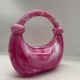 Acrylic Evening Clutch Purse Top-handle Moon Hobo Bag, Pillow Handbag Rose Red Acrylic Evening Clutch Purse Top-handle Moon Hobo Bag, Pillow Handbag Rose Red