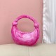 Acrylic Evening Clutch Purse Top-handle Moon Hobo Bag, Pillow Handbag Rose Red Acrylic Evening Clutch Purse Top-handle Moon Hobo Bag, Pillow Handbag Rose Red