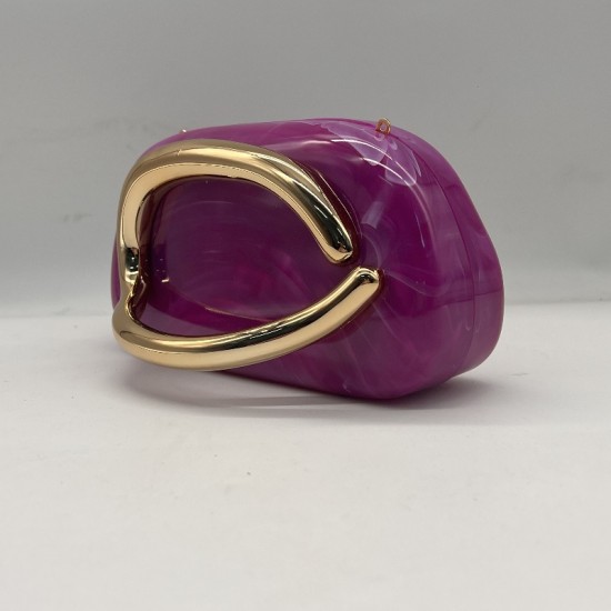 Acrylic Evening Clutch Purse Metal Hobo Bag, Square Handbag Purple Acrylic Evening Clutch Purse Metal Hobo Bag, Square Handbag Purple