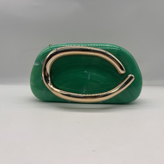 Acrylic Evening Clutch Purse Metal Hobo Bag, Square Handbag Green Acrylic Evening Clutch Purse Metal Hobo Bag, Square Handbag Green