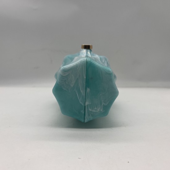 Acrylic Evening Clutch Purse Hobo Bag, Irregular Handbag Lake Blue Acrylic Evening Clutch Purse Hobo Bag, Irregular Handbag Lake Blue